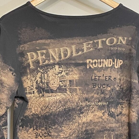Pendleton Top Graphic‎ Rodeo Round Up Pullover Tee Womens Medium EUC - Picture 2 of 10